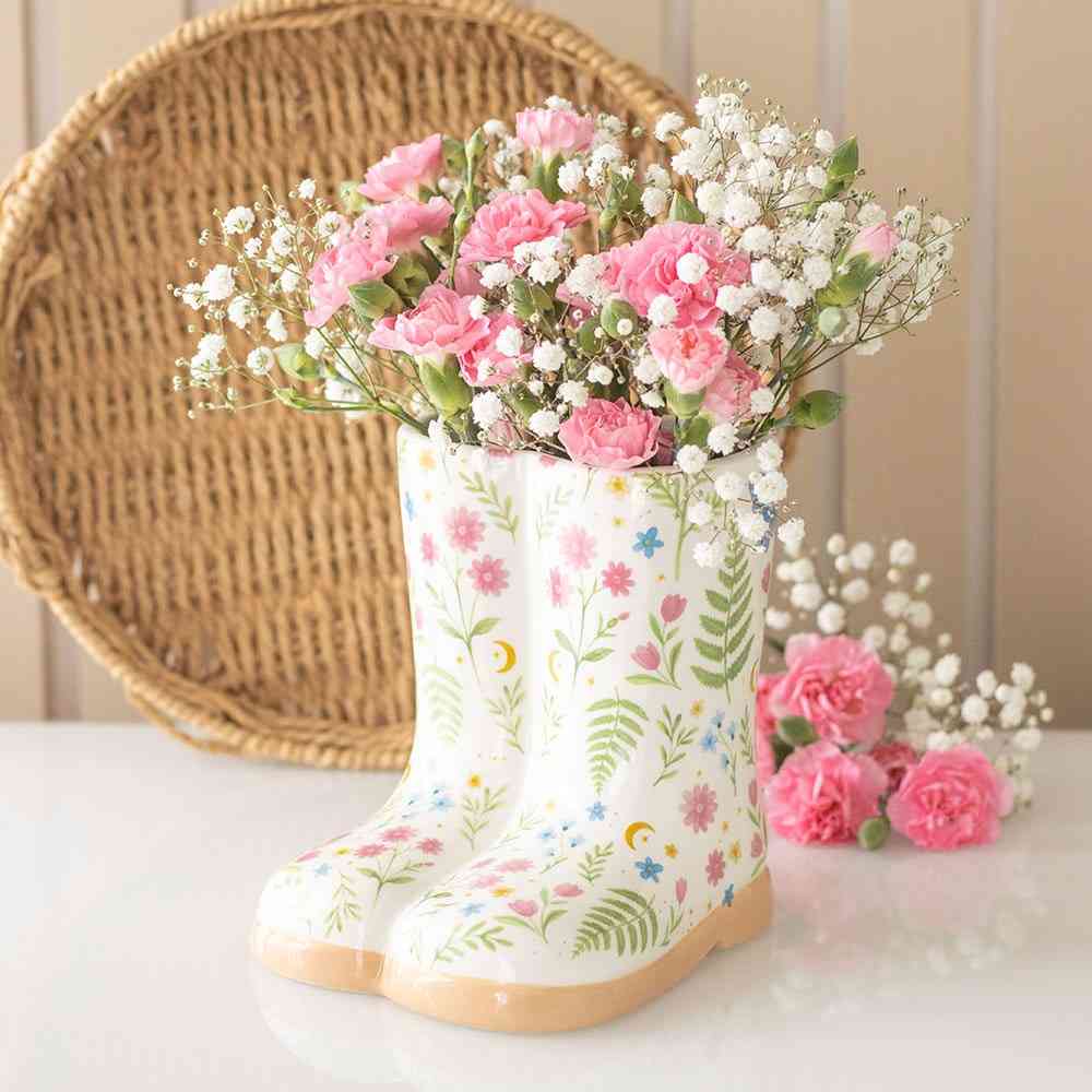Something Different - Luna Bloom Floral Print Welly Boot Plant pot - Multicolours